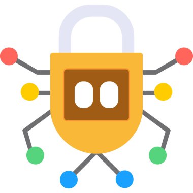 Düz stil izole edilmiş arkaplanda kilit simgesi