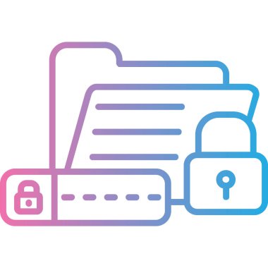 dosya dizin kilidi simgesi, vektör illüstrasyonu