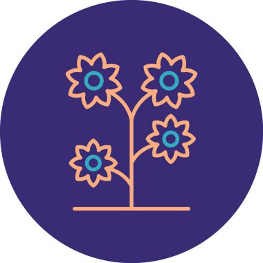 Çemberdeki çiçeğin vektör simgesi