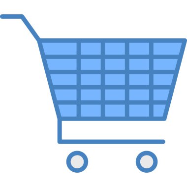 Alışveriş arabası ikonu, vektör çizimi. Sepet