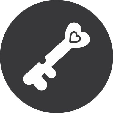 anahtar kalp yuvarlanmış vektör simgesi