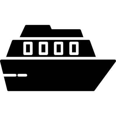 seyahat gemisi simgesi basit siyah vektör