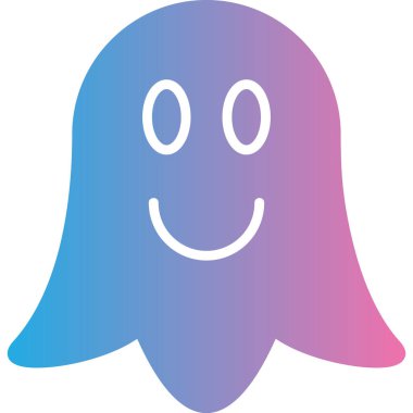 şirin hayalet yüz, vektör illüstrasyon