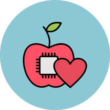 Elma modern simgesinin vektör illüstrasyonu