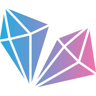 Soyut elmas simgesinin vektör illüstrasyonu