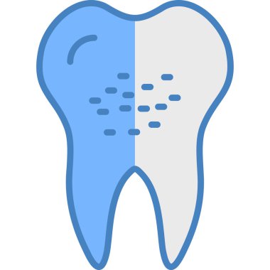 Mavi renk vektör illüstrasyonlu diş