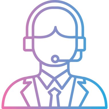 avatar müşteri desteği simgesi doldurulmuş ana hatlar biçiminde