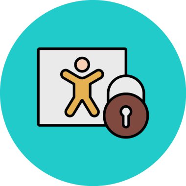 Bir kilit simgesinin vektör illüstrasyonu