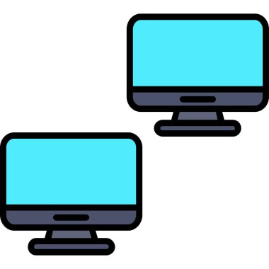 Bilgisayar monitörü. Web simgesi basit illüstrasyon