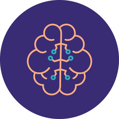 Beyin. Web simgesi basit illüstrasyon