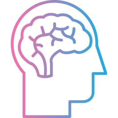 Beyin. Web simgesi basit illüstrasyon