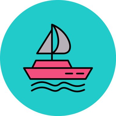 Tekne. Web simgesi basit illüstrasyon