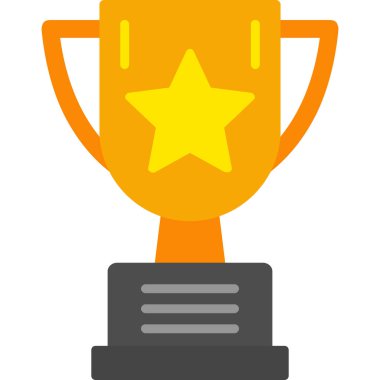 Şampiyonluk kupası ikonu düz stil