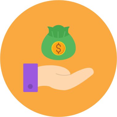 Bozuk para vektör illüstrasyonuyla el