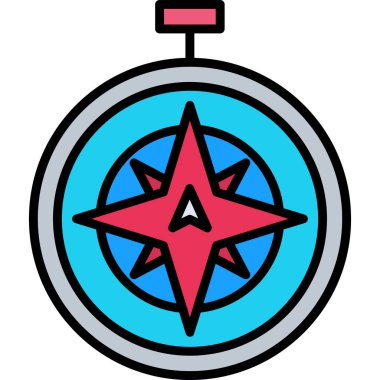 Pusula. Web simgesi basit illüstrasyon