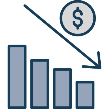 Dolar büyüme vektörü simgesi