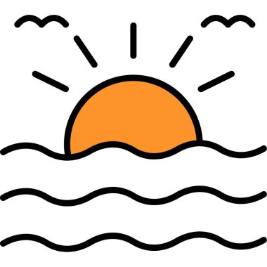 Yaz plajı. Basit resimleme