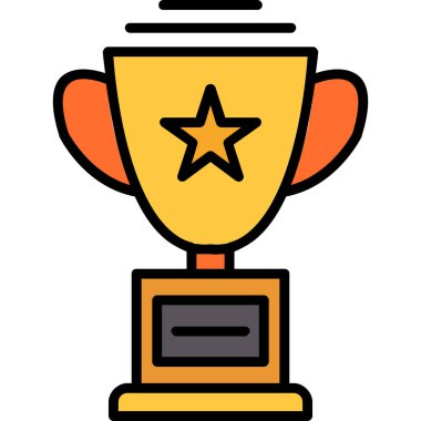 Kupa ödülü ikonu. özet ödül kupa vektör simgesi rengi düz izole