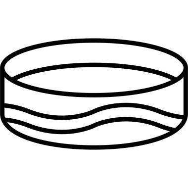 Büyük ve küçük yuvarlak bir beyaz ve siyah ikonun vektör çizimi