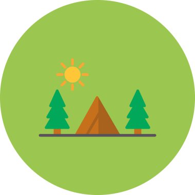 Bir dağ simgesinin vektör illüstrasyonu