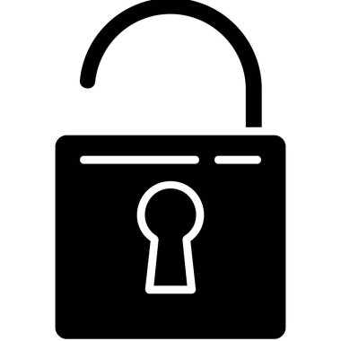 Kilit. Web simgesi basit illüstrasyon