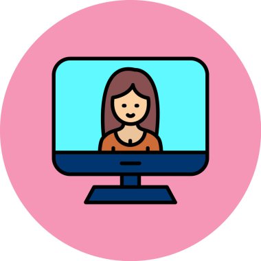 Bilgisayarlı kız. Basit tasarım