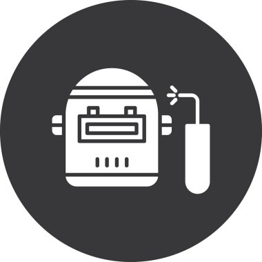 Bir benzin istasyonu simgesinin vektör illüstrasyonu