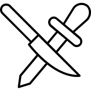 bıçak simgesi ve vektör illüstrasyonu beyaz arkaplanda izole edildi