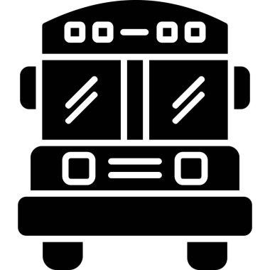 Bir okul servisi simgesinin vektör illüstrasyonu