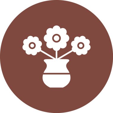 Çiçek. Web simgesi basit illüstrasyon