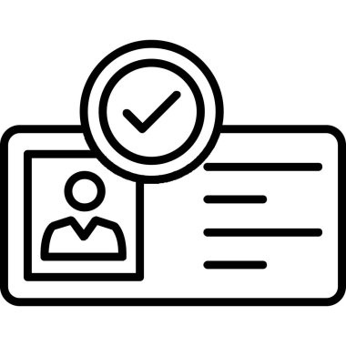 Kimlik kartı simgesi, vektör illüstrasyonu