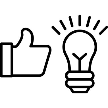 İzole edilmiş arkaplanda fikir simgesi, illüstrasyon, vektör işareti