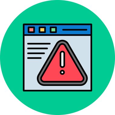 Uyarı hata simgesi vektörü. İnce çizgi işareti. izole edilmiş sınır sembolü çizimi