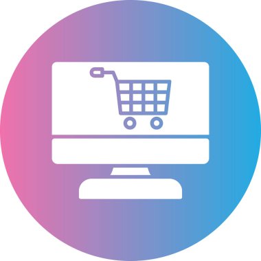 İnternet alışveriş simgesi. Basit resimleme