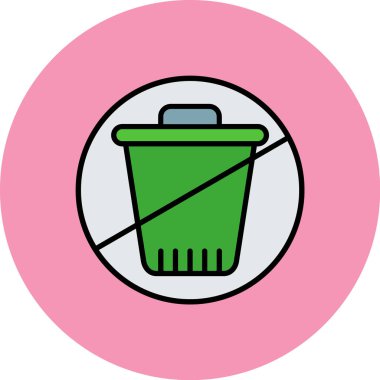 Çöp kutusu simgesi vektör illüstrasyonu