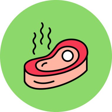 Biftek. Web simgesi basit tasarım