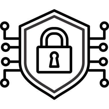 Güvenli kilit simgesi vektör illüstrasyonu