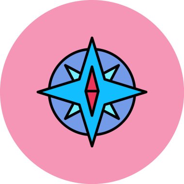 Pusula. Web simgesi basit tasarım