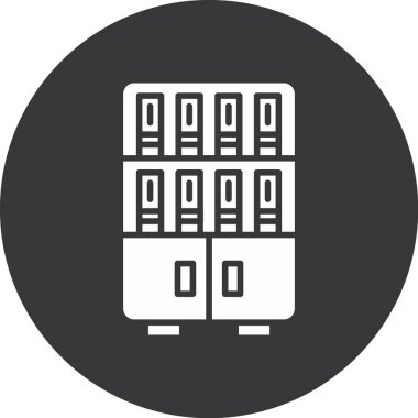 Ofis dolabı ikonu. Web için kabine vektör simgelerinin basit çizimi