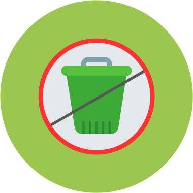 Çöp kutusu simgesi düz biçimli