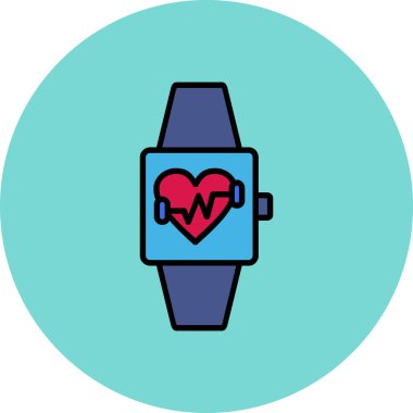 kalp atış hızı ikonu vektör çizimi