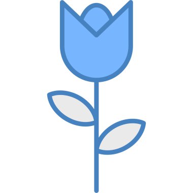 Çiçek ikonu ana hatlarıyla doldurulmuş