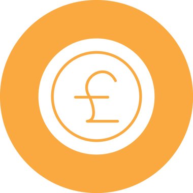 pound para düz simge, vektör, illüstrasyon
