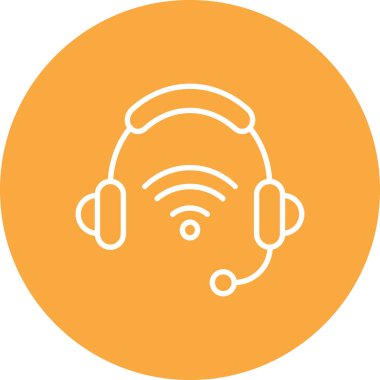 Bir kulaklık simgesinin vektör illüstrasyonu