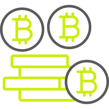 Bitcoin ağ simgesi, vektör illüstrasyonu