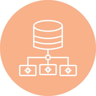 Veri merkezi. Web simgesi basit illüstrasyon