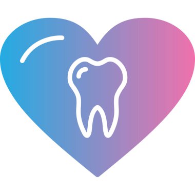 diş ikonu vektör illüstrasyonlu kalp