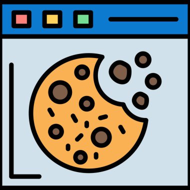 Kurabiye. Web simgesi basit illüstrasyon