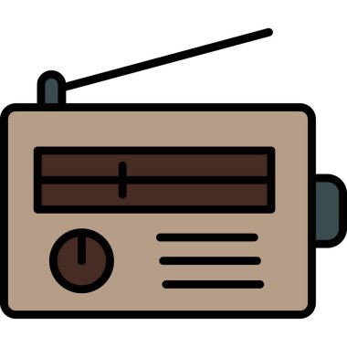 Radyo. Web simgesi basit illüstrasyon