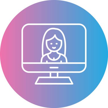 Dizüstü bilgisayarı olan kadın. vektör illüstrasyonu